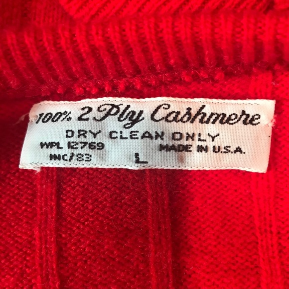 Vintage 100% 2 Ply Cashmere Ribbed Sweater Large - Picture 6 of 8